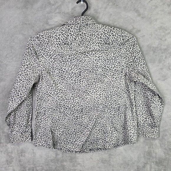 Womens Chicos Leopard Print Shirt Button Up Coolmax No Iron Cotton Blend Size 2 - Picture 4 of 7